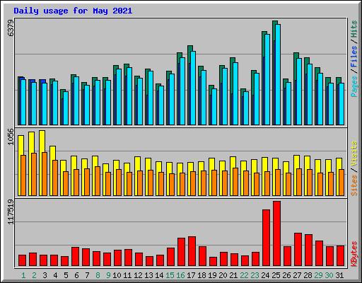 Daily usage for May 2021