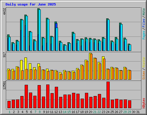 Daily usage for June 2025