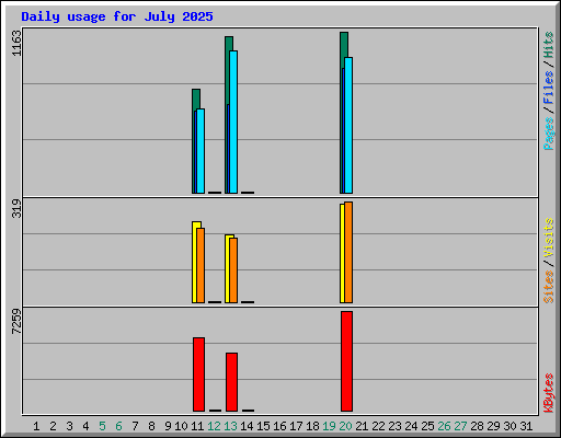 Daily usage for July 2025