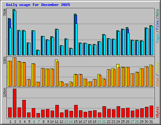 Daily usage for December 2025