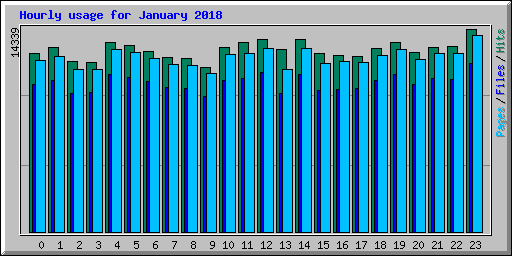 Hourly usage for January 2018