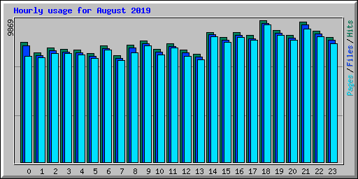 Hourly usage for August 2019