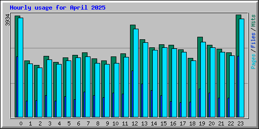 Hourly usage for April 2025