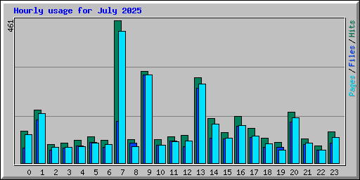 Hourly usage for July 2025