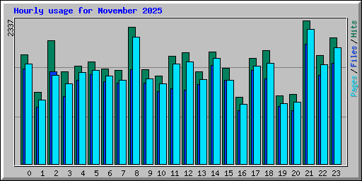 Hourly usage for November 2025